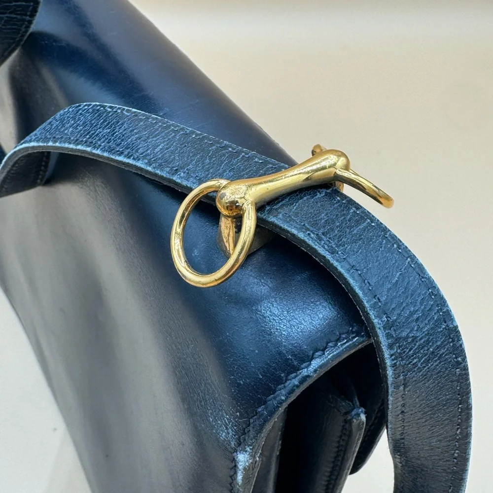 Hérmes Box Dolly Navy Leather Shoulder Bag - Picture 5 of 12
